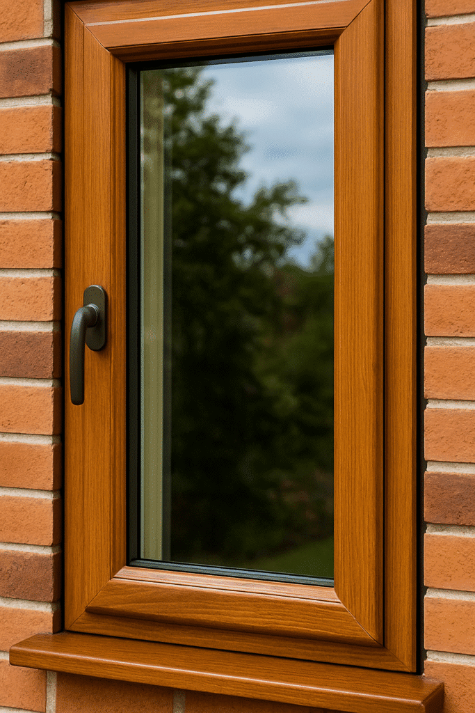 fa hatású műanyagból készült ablak