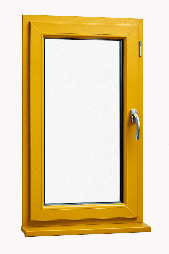 sárga műanyagból készült ablak
